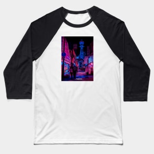 Tokyo Street Neon Synthwave Baseball T-Shirt